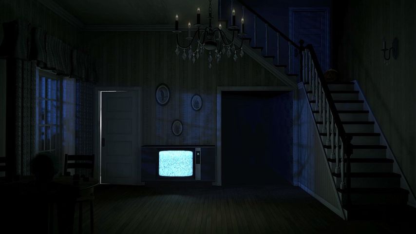 ハロウィーン, 屋内で, ドア, スクリーン ショット, ステップ, 夜