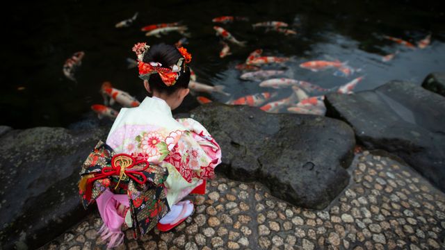 着物姿の女の子, 日本
