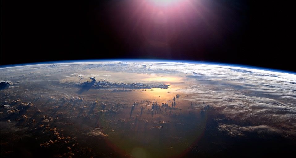 ｢宇宙から見た太平洋の日没｣国際宇宙ステーション