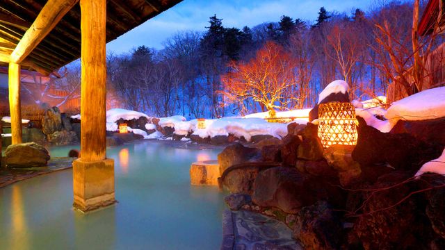 「雪の松川温泉」岩手, 八幡平市