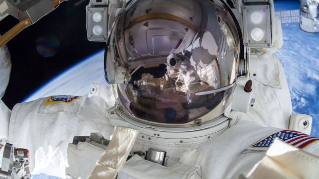「テリー・バーツ宇宙飛行士の自撮り」