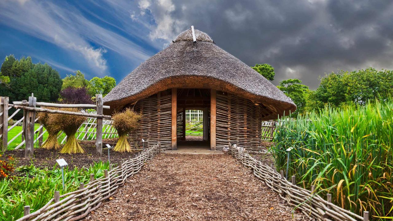 ｢バイキングの家｣アイルランド, ダブリン国立植物園 