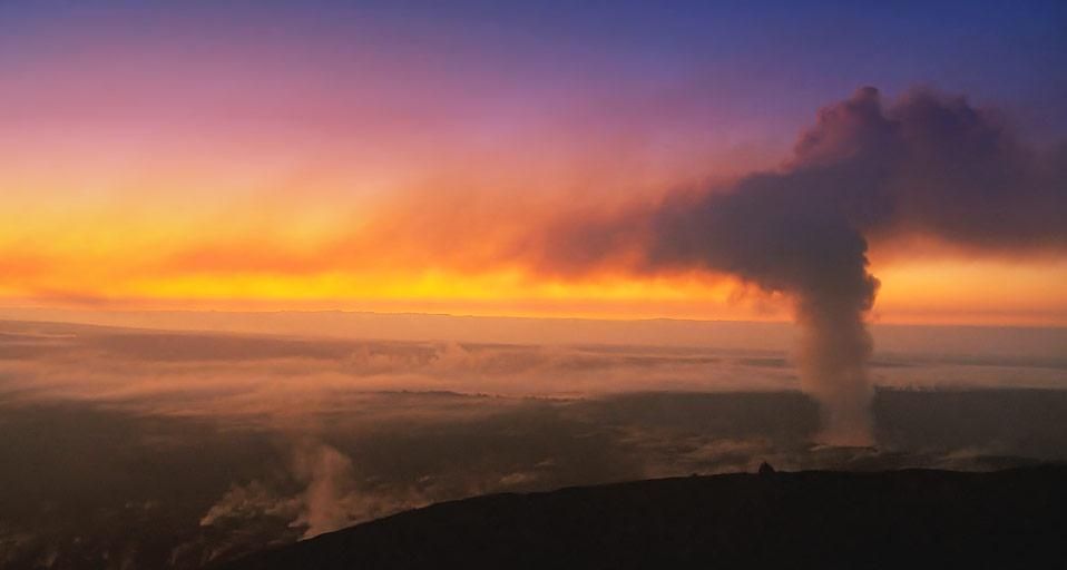 ｢キラウエア火山の夕陽｣アメリカ, ハワイ