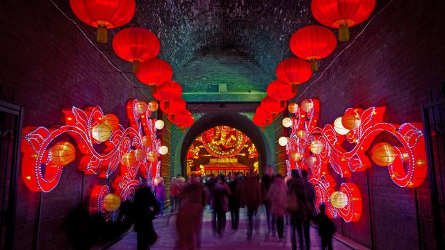 「春節の永寧門」中国, 西安市