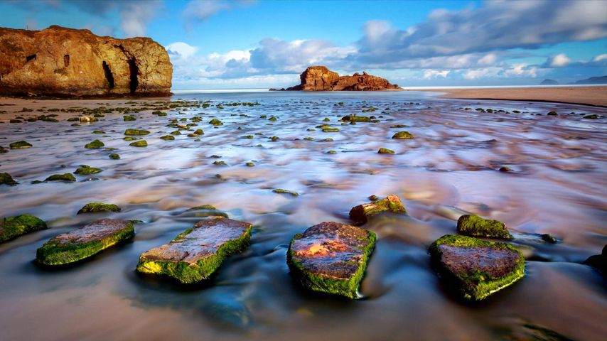 ｢ペランポース海岸の踏み石｣イギリス, コーンウォール