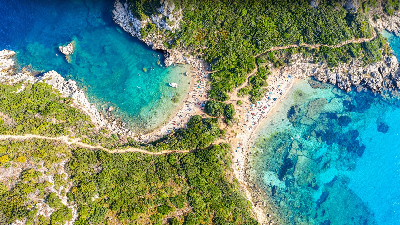 コルフ島のポルトティモニビーチ, ギリシャ