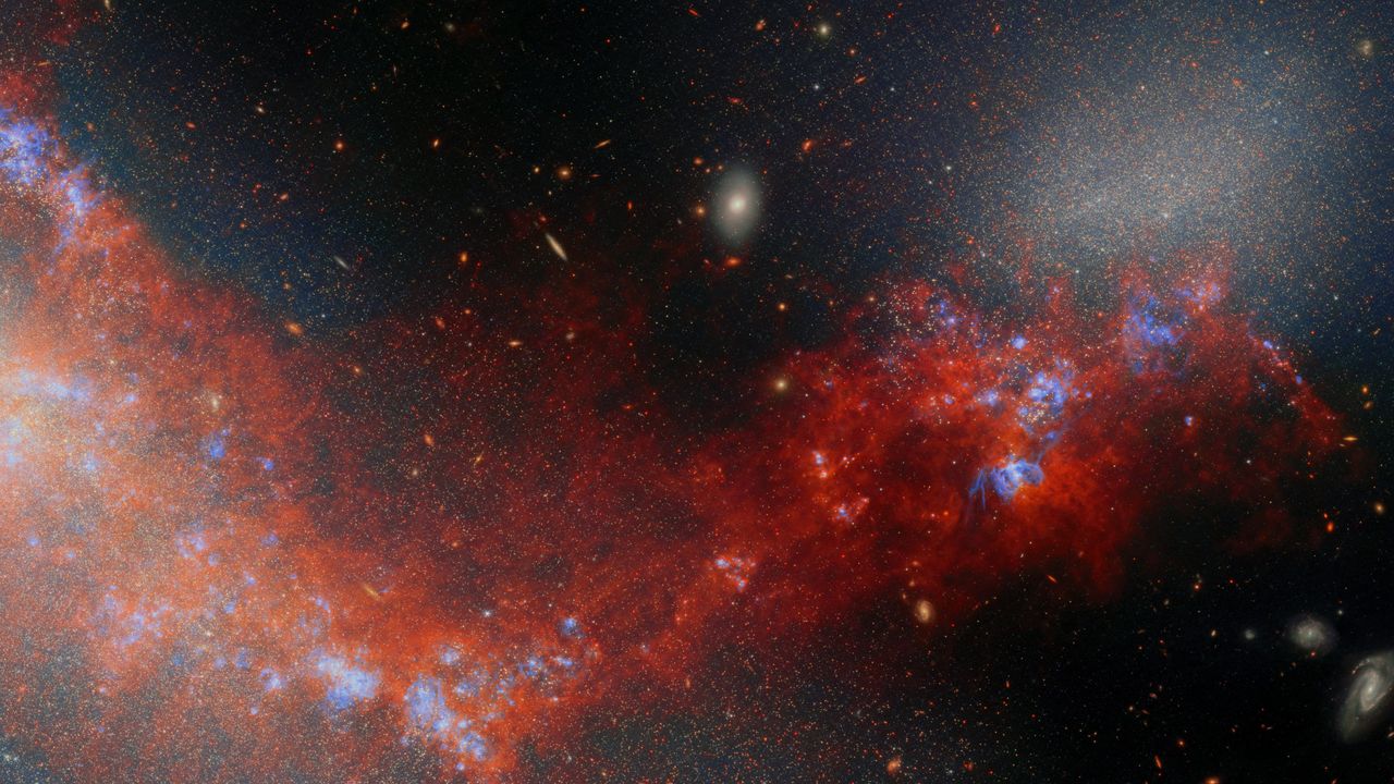 NGC 4490・NGC 4485間の星形成橋，宇宙