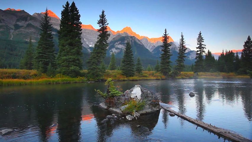 木, 屋外, 空, 自然, 山, 水, 池