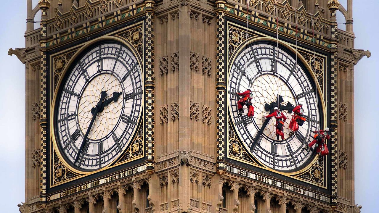 ｢ビッグ・ベンの掃除｣イギリス, ロンドン