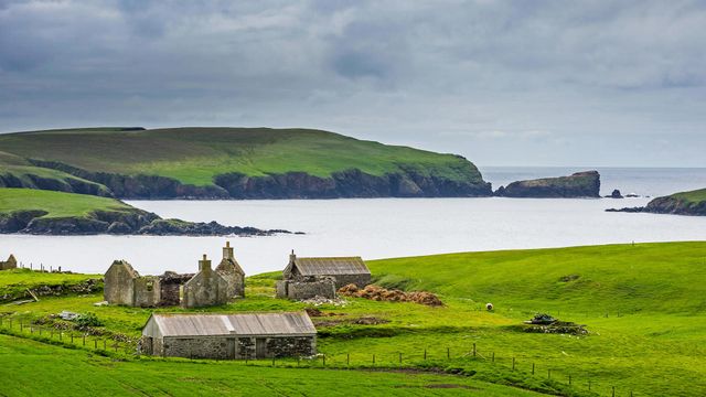 「シェトランド諸島の古い農場」イギリス, スコットランド