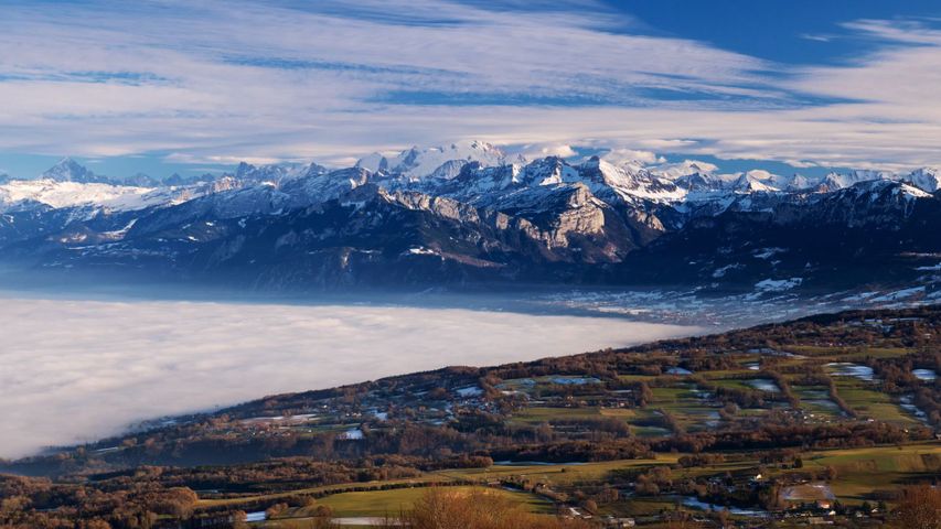 屋外, 山, 空, 雪, 風景, 自然, クラウド