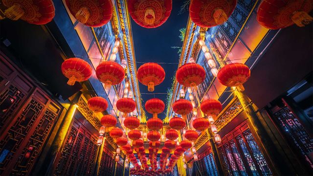 「赤い提灯」中国, 四川省, 成都