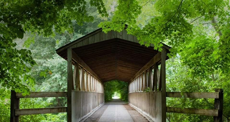 ｢ブラック川の屋根付き橋｣アメリカ, ミシガン州