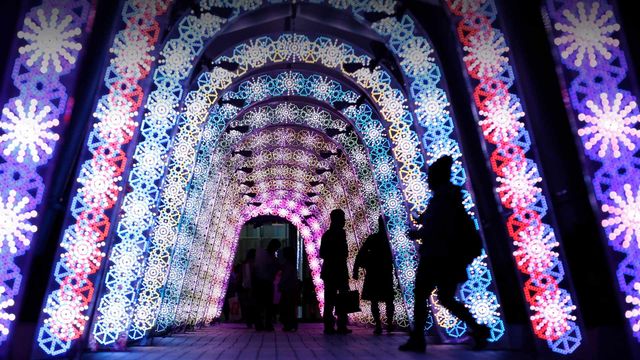 「東京ドームのイルミネーション」東京, 文京区