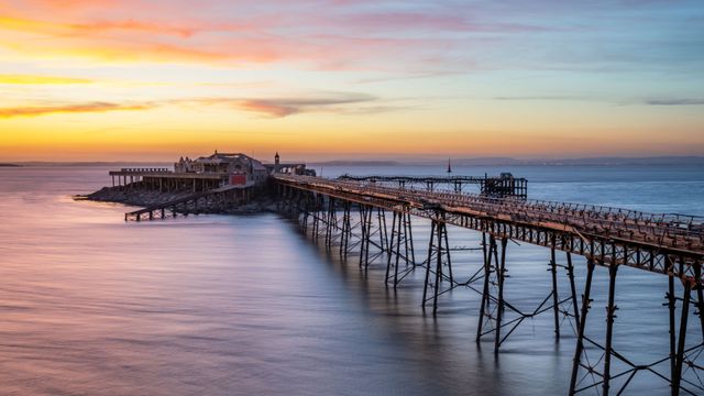 「ブリストル海峡のバーンベック桟橋」イギリス, ウェストンスーパーメア