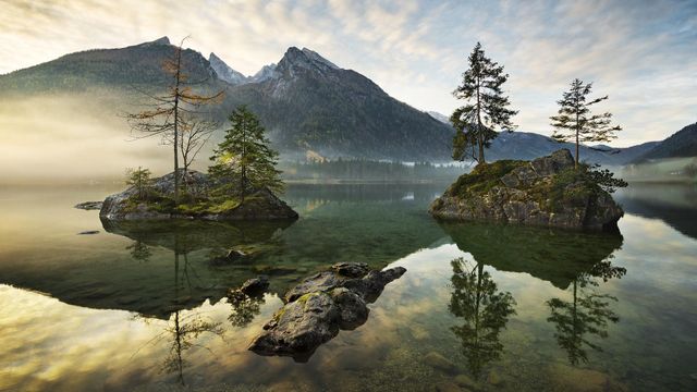 「ベルヒテスガーデン国立公園のヒンター湖」ドイツ, バイエルン州