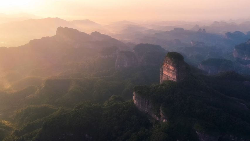 山, 空, 屋外, 自然, 霧, 渓谷, キャニオン