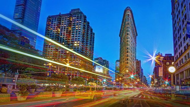 「フラットアイアンビルディング」アメリカ, ニューヨーク市