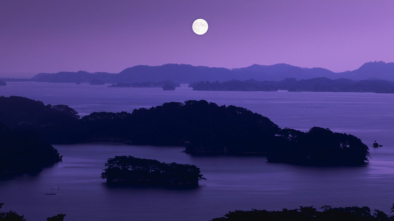 ｢松島と満月｣宮城, 仙台 