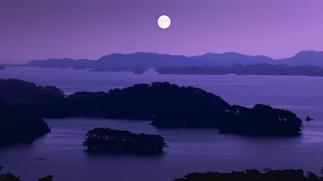 「松島と満月」宮城, 仙台