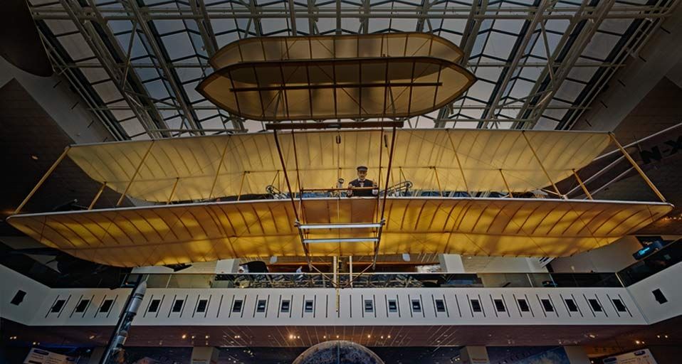｢ライトフライヤー号｣アメリカ, ワシントン.D.C, スミソニアン航空宇宙博物館