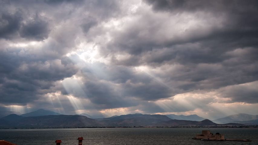 空, クラウド, 屋外, 山, 雲, 曇った, 風景