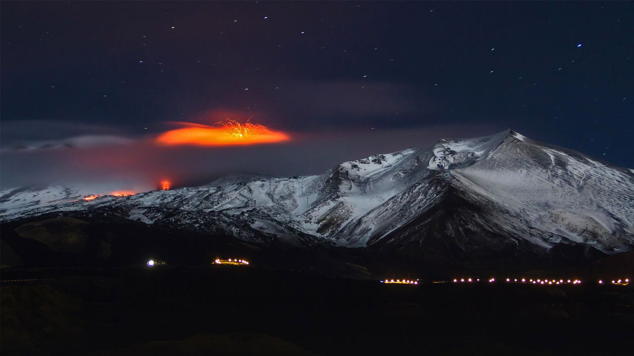 ｢エトナ山の噴火｣イタリア, シチリア島