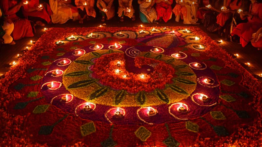 ディワリを祝うランゴリ, インド グワーハーティー
