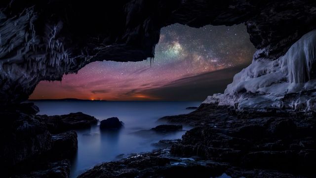 「バー・ハーバーの天の川」アメリカ、メイン州