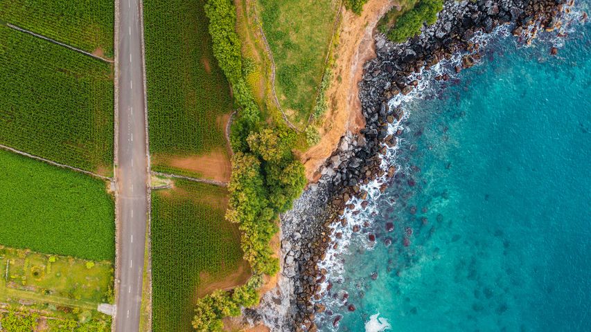 上空から見たアゾレスの島