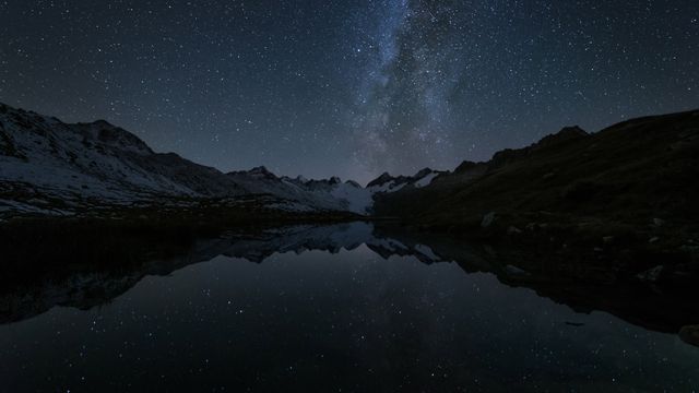 「銀河を映すトーテ湖」 スイス, グリムゼル峠