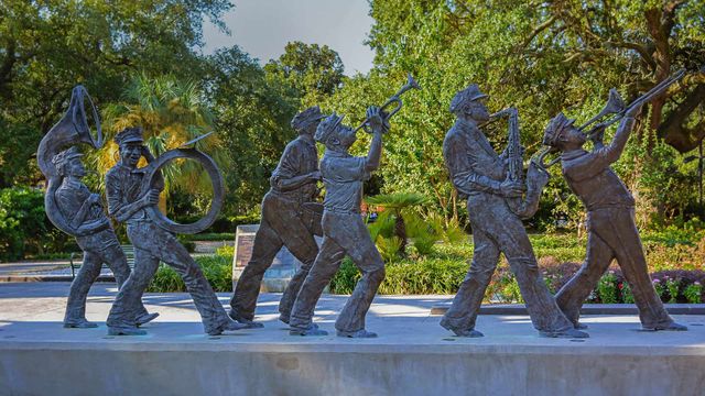 「ルイ・アームストロング公園の彫像」米国ルイジアナ州, ニューオーリンズ