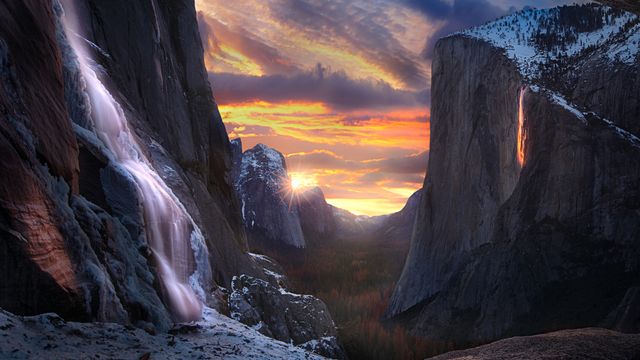 ホーステール滝, 米国 カリフォルニア州
