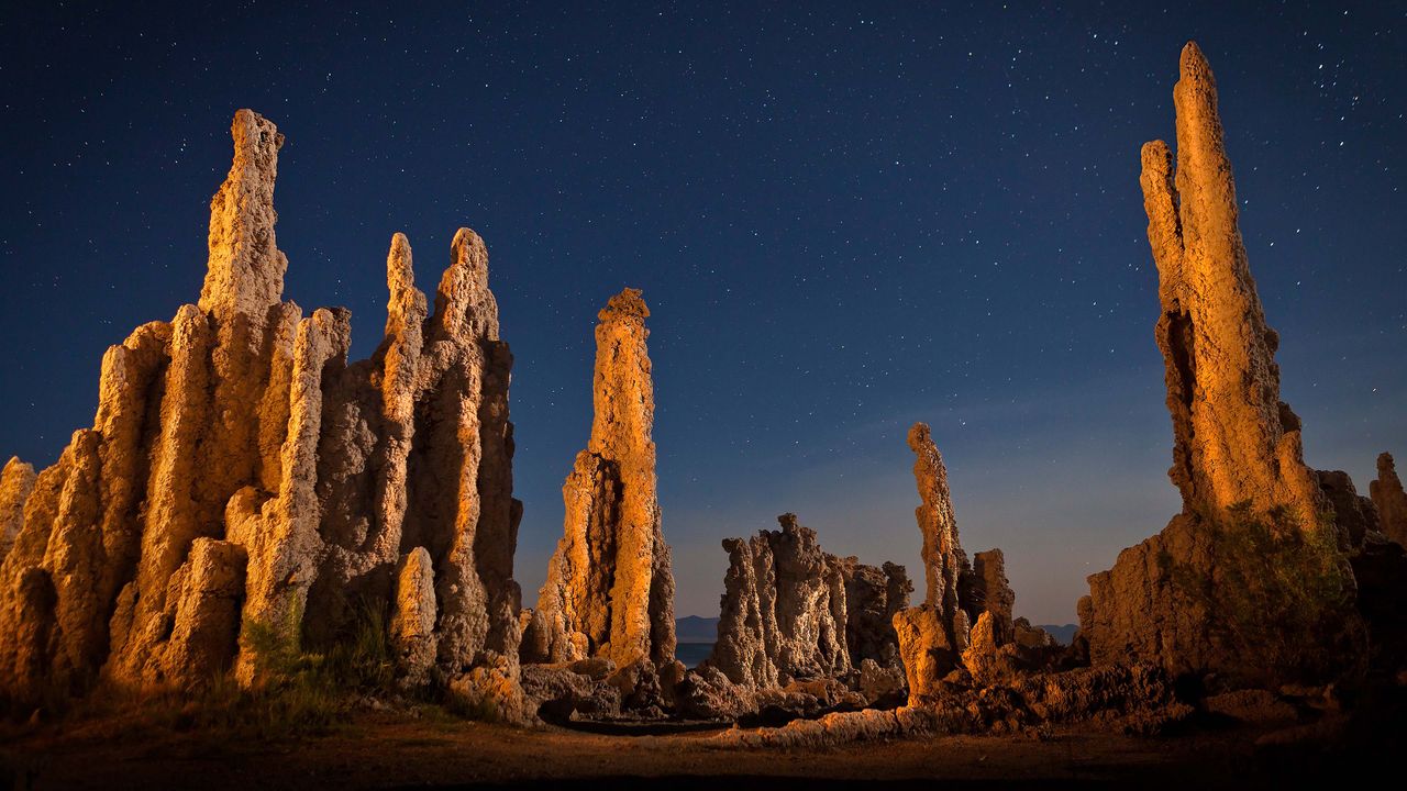 塩湖のタファと星空, カリフォルニア モノ湖