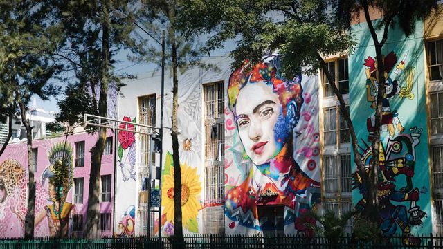 「フリーダ・カーロの壁画」メキシコ, メキシコシティ