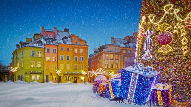 「クリスマス・イルミネーション」ポーランド, ワルシャワ