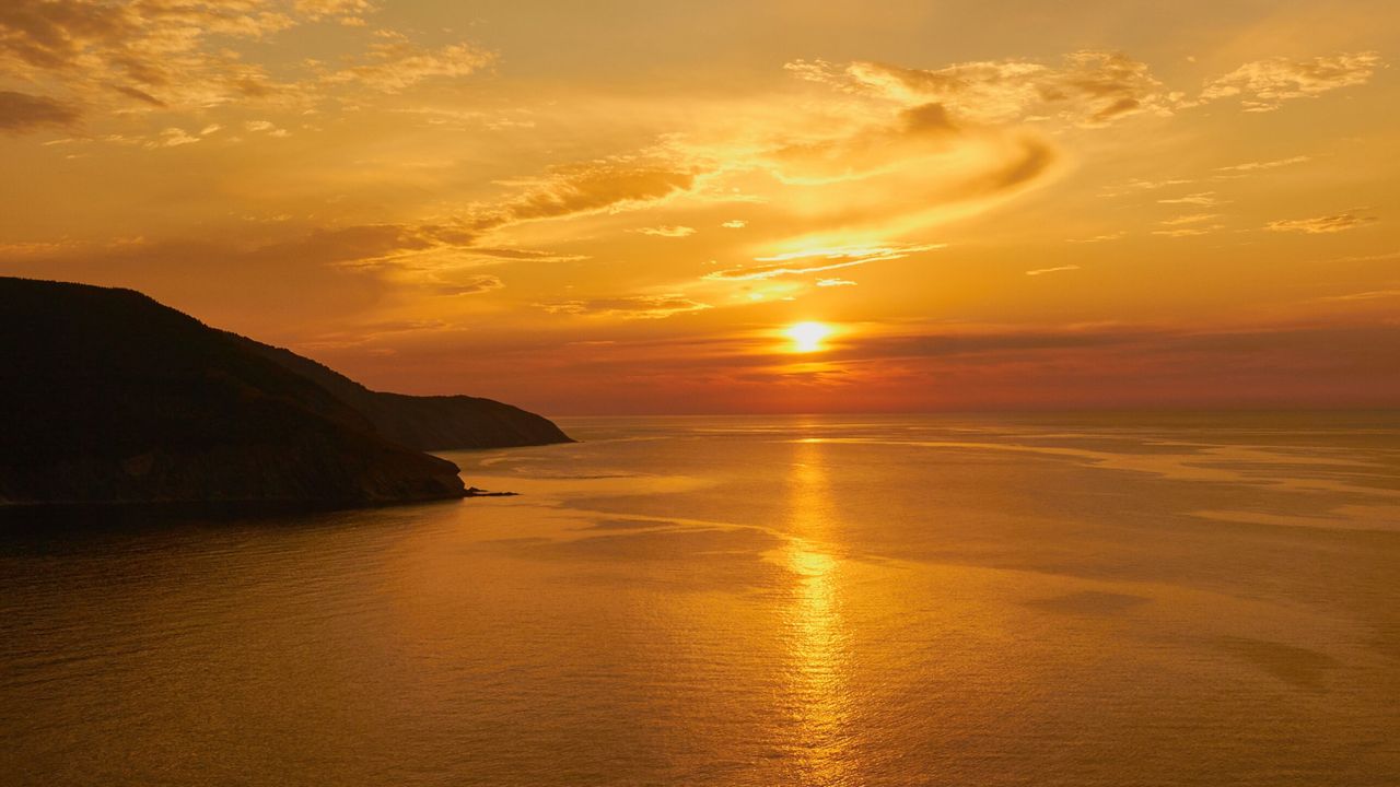 沈む夕日, 大西洋